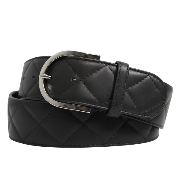 The Tailored Sportsman Quilted C Leather Belt
